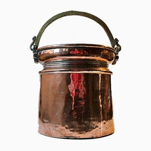 Antique Scandinavian Coal or Fireplace Bucket in Copper, 18th Century