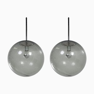 Hanging Lamps in Bubble Glass from Peill & Putzler, 1970s, Set of 2