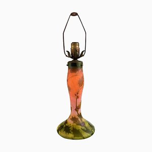 Large Art Nouveau Table Lamp in Art Glass from Legras