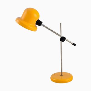 Adjustable Desk Lamp in Yellow Lacquered Metal, 1970s