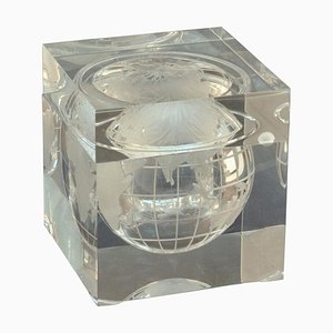 World Globe Acrylic Cube Ice Bucket by Alessandro Albrizzi, 1960s