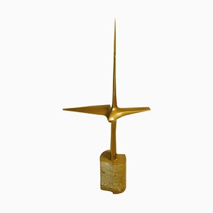 Abstract Aerodynamic Bronze Sculpture, Dutch, 1977