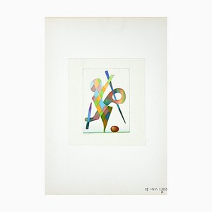 Leo Guida, Abstract Game, Watercolor, 1970s