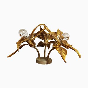 Brass Flower Table or Ceiling Light by Willy Daro, 1970s