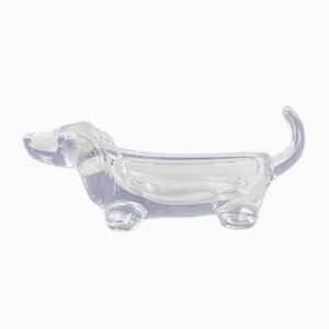 Mid-Century Crystal Dachshund Vide-Poche from Vannes le Châtel