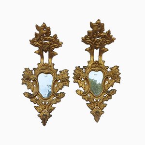 Antique Spanish Gold Leaf Mirrors, Set of 2