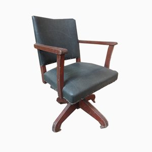 English Art & Craft Captain Swivel Desk Chair, 1920s