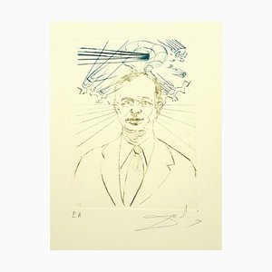 Salvador Dali, Enrico Fermi, Hand Signed Engraving, 1970