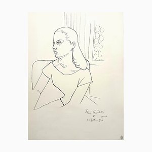 Jean Cocteau, Young Girl, Lithograph, 1956