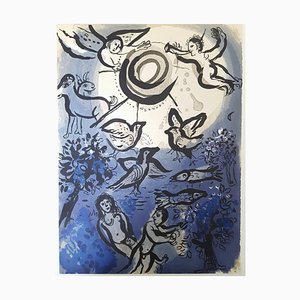 Lithographie, Marc Chagall, Creation, Adam and Eve, 1960