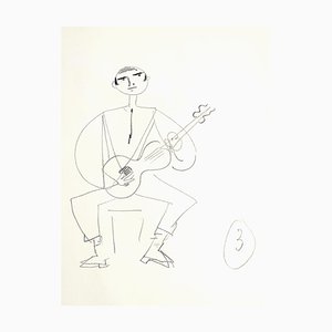 Jean Cocteau, guitarrista español, dibujo, años 30