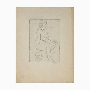 Marcel Homs, Nude of Woman, Etching, 1939