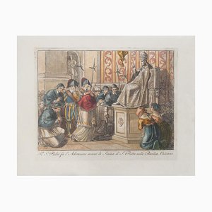 Bartolomeo Pinelli, Le Saint Père, Adoration, Gravure, 1850