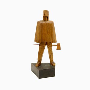 Escultura de madera tallada a mano al estilo cubista