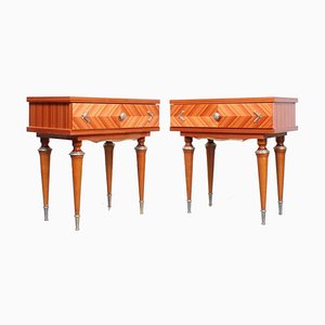 French Style Glossy Nightstands from NF Meuble, 1970s, Set of 2