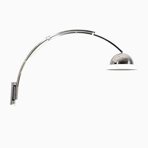 Mid-Century Italian Arched Chromed Metal & Acrylic Glass Sconce by Goffredo Reggiani for Reggiani, 1960s