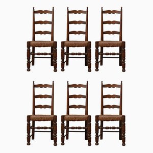 Vintage French Farmhouse Dining Chairs, Set of 12