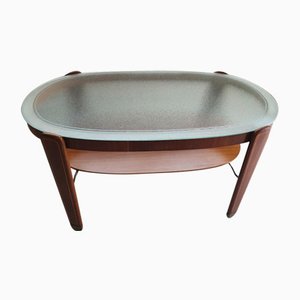 Mid-Century Coffee Table with Glass Top