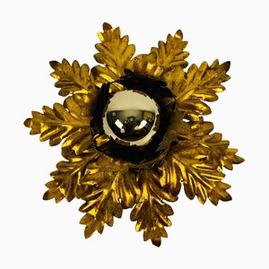 Golden Florentine Flower Shape Flushmount from Banci, Italy, 1970s