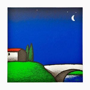 Tino Stefanoni, Luna sul ponte, Serigrafia colorata