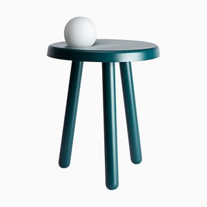Petite Table Alby Bleu Pétrole avec Lampe par Matteo Fiorini