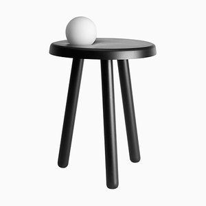 Alby Black Small Table with Lamp by Matteo Fiorini