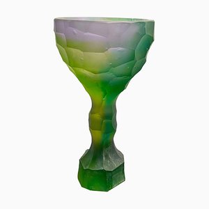 Grünes Hand-Kristallglas in Lila von Alissa Volchkova