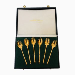 Set da tavola placcato in oro di Frionnet Francois, inizio XX secolo, set di 6
