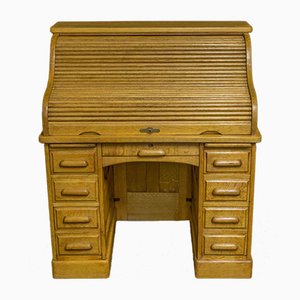 Small Antique Oak Roll Top Desk