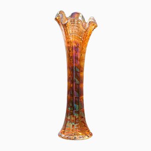 Small English Carnival Glass Vase, 1950s