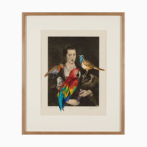 Thomas Gatzemeier, Isabella and the Parrot, Acrylic on Photogravure
