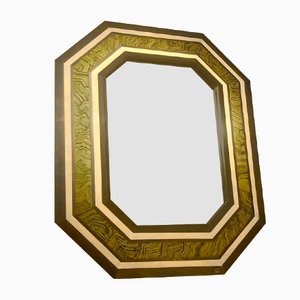 Octagonal Mirror by Jean Claude Mahey, France, 1970s
