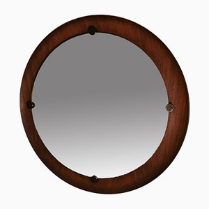 Round Teak Mirror by Campo e Graffi, 1960s