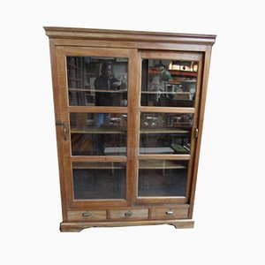 Antique French Kitchen Cabinet with Sliding Doors