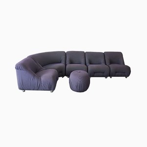 Blue Sectional Sofa, 1970s, Set of 6