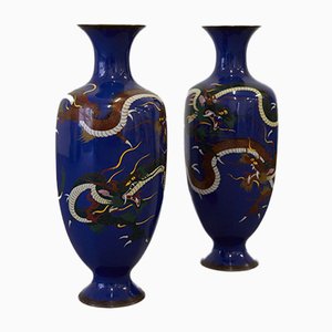 Vases Cloisonnés Octogonaux, Chine, 1930s, Set de 2