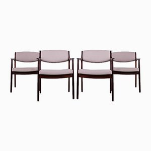 Poltrone in palissandro di Erik Buch per Ørum Møbelfabrik, anni '60, set di 4