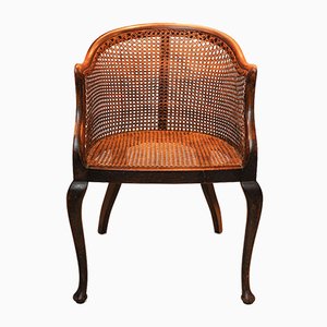 Antiker Bergère Sessel aus Buche & Schilfrohr auf Cabriole-Beinen, 1800er