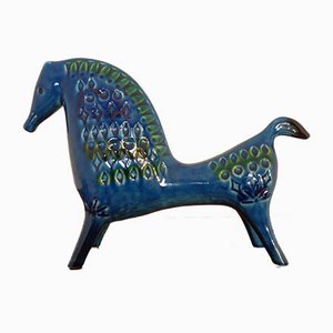 Escultura de filigrana de Rimini Blu Horse de Aldo Londi para Bitossi, años 60