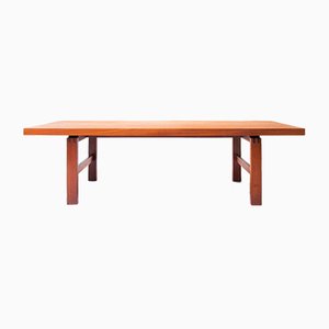 Table Basse / Banc Moderne Scandinave en Teck Massif, 1950s