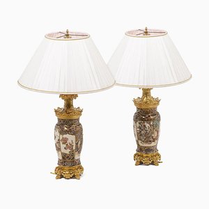 Lampes Satsuma en Faïence, Circa 1880, Set de 2