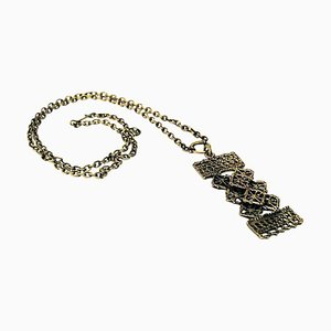 Rectangular Bronze Necklace by Pentti Sarpaneva, Finland, 1960s
