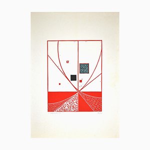 Luigi Veronesi, Composition, Linogravure Originale, 1975