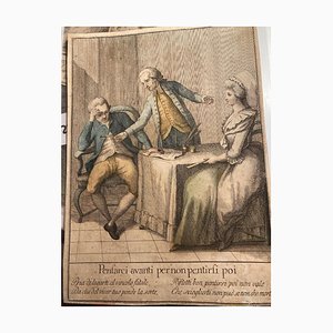 Carlo Lasinio, Proverbes Toscan, Gravure Originale, 1786