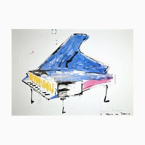 Giuseppe Chiari, Fluxus Piano, Original Lithograph, Late 20th Century