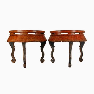 Tables Console Style Ming en Orme Demilune, 1800s, Set de 2