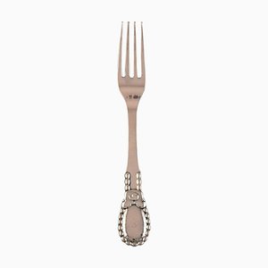 Number 13 Dinner Fork in Hammered Silver by Evald Nielsen, 1920s