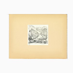 Litografia di Albert Marquet, Montagne del Canton Grigioni, inizio XX secolo
