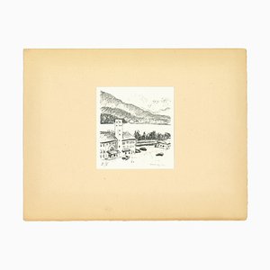 Litografia di Albert Marquet, Montagne del Canton Grigioni, inizio XX secolo