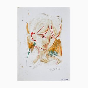 Leo Guida, Prezzo, Ritratto femminile, Litografia originale, 1966